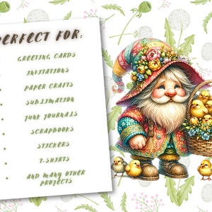 115 Watercolor Spring Garden Gnomes Clipart Bundle, Cute Gnomes Png ...