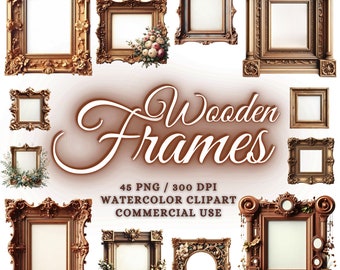 45 Wooden Frames Clipart Png Bundle, Antique Frames Png Clipart Bundle, Printable Frames Svg Png, Vintage Frames Png, Photo Frames Png