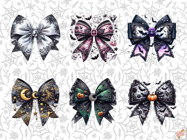 Halloween Coquette Bow Png Bundle, Halloween Coquette Png, Halloween Bow PNG, Halloween Clipart Bundle, Spooky vibes Png Halloween Shirt Png image 6