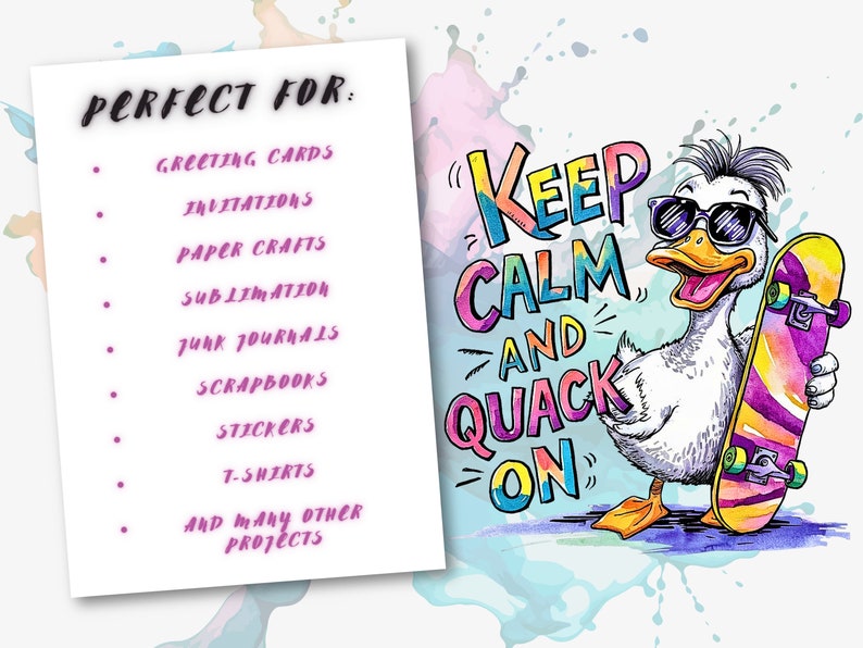 43 Funny Quotes Duck Clipart Bundle, Cute Bird Png Bundle, Watercolor Birds Clipart Png, Funny Birds Sublimation Png, Funny Quotes Bundle image 2