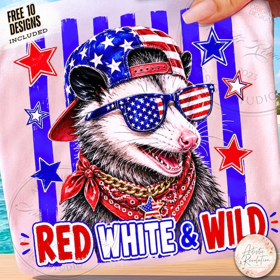 Funny 4th of July Png, Red White and Blue Opossum Png, 4th of July Sublimation Design, Patriotic Possum PNG, Funny USA Shirt Png America PNG