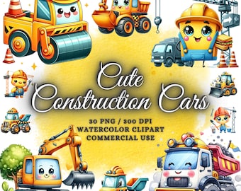 30 Watercolor Construction Vehicles Clipart, Construction  Clipart, Bulldozer, Cement Truck, Excavator Dump Truck Construction Truck Clipart
