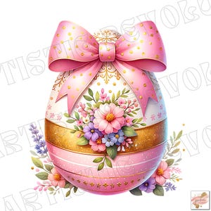 Uovo di Pasqua rosa Coquette Png, Pasqua floreale PNG, Pasqua glitterata Png, Pasqua Coquette Png, Pasqua glitterata Png Fiocco di Pasqua rosa Sublimazione Png