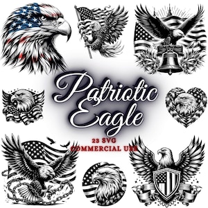 Drapeau américain aigle SVG, lot de 4 juillet SVG, SVG patriotique, sublimation de pygargue à tête blanche américain, Svg patriotique des Etats-Unis, conception d'aigle