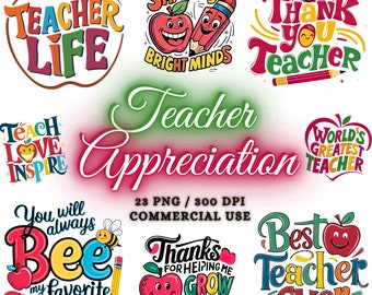 Teacher PNG Bundle, Teacher Appreciation PNG, Teacher Clipart, Teacher Sublimation Designs, Teacher Signs Teacher Quotes, School PNG Bundle