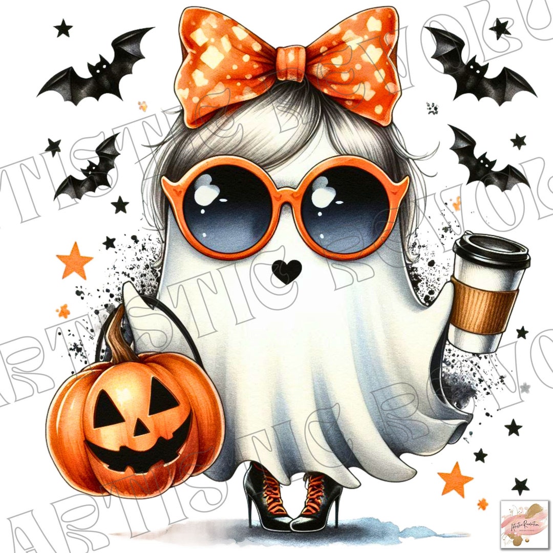 Cute Halloween Ghost PNG Cute Ghost Png Halloween Png Coffee Png ...