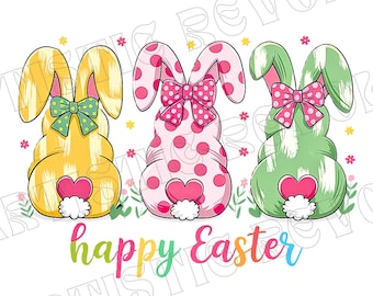 Happy Easter PNG, Coquette Easter Bunny Png, Retro Easter Png, Easter Coquette Png, Brushstroke Easter Png, Glitter Easter Png, Easter Girl