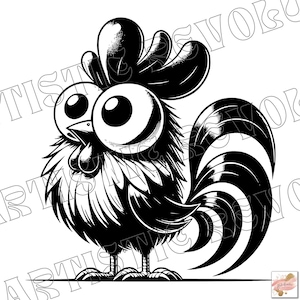 Hahn Clipart, Huhn Vektor Bild, lustiges Huhn Silhouette, Küken geschnitten, Sublimationsdesign, Vogel geschnitten Datei