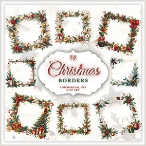 Aquarell Weihnachten Rahmen PNG Winter Floral Rahmen Clipart Kommerzielle Nutzung