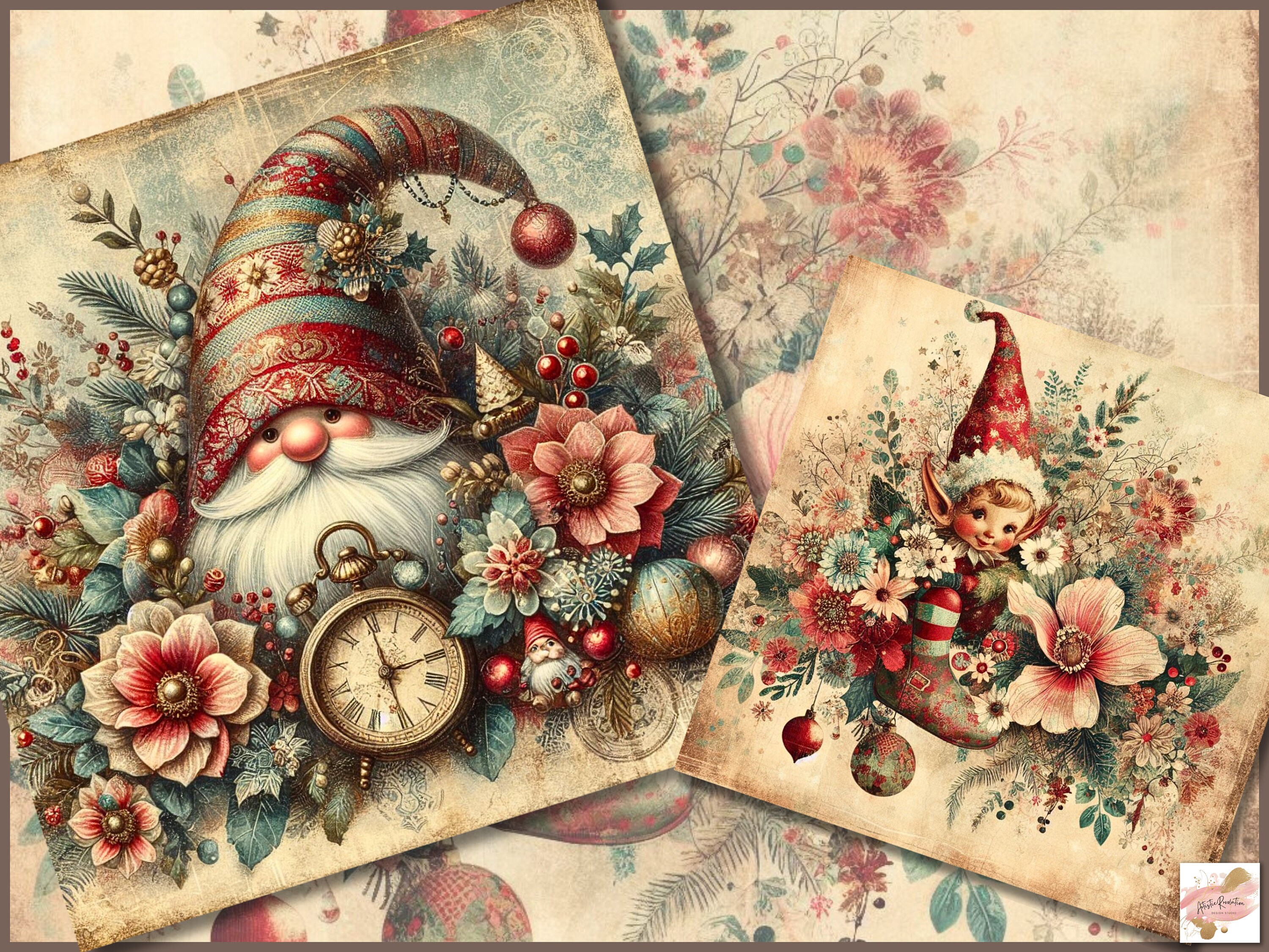 Classic Vintage Christmas Junk Journal Kit Printable Journal Pages ...