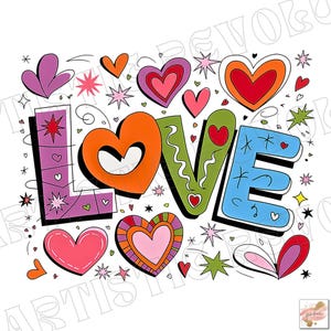 Amor PNG, Día de San Valentín Png, Corazón de San Valentín Png, Camiseta de San Valentín Png, Corazón Png, Amor Png, San Valentín Retro Png, San Valentín Groovy Png