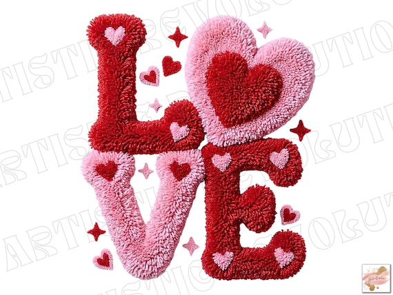 Latch Hook Yarn Valentine Png, Knit Crochet Love Valentines Day PNG, Valentine Love Png, Coquette Valentine Heart Png,  Valentine Shirt Png