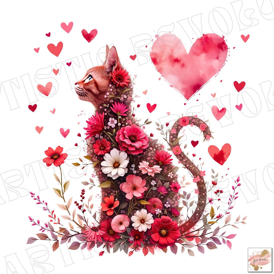 Valentine Cat Png Valentine PNG Heart Love Cat Valentine Png Trendy ...