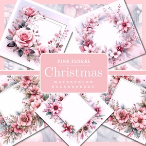 Pink Floral Christmas Background Wedding background Floral background Rose background Flower desktop wallpaper Floral Frame PNG Flower Frame