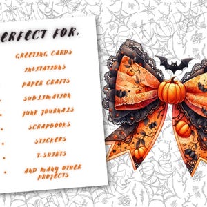 Halloween Coquette Bow Png Bundle, Halloween Coquette Png, Halloween Bow PNG, Halloween Clipart Bundle, Spooky vibes Png Halloween Shirt Png image 2