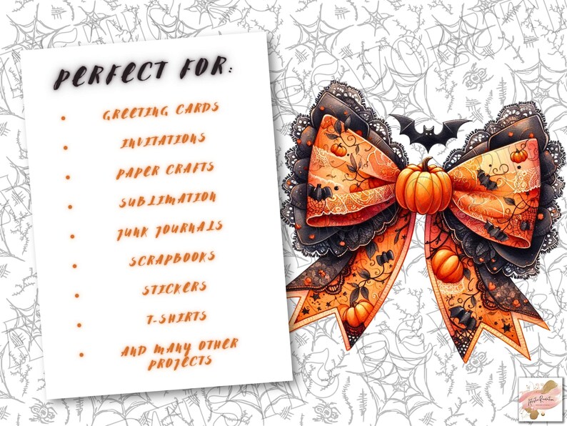 Halloween Coquette Bow Png Bundle, Halloween Coquette Png, Halloween Bow PNG, Halloween Clipart Bundle, Spooky vibes Png Halloween Shirt Png image 2