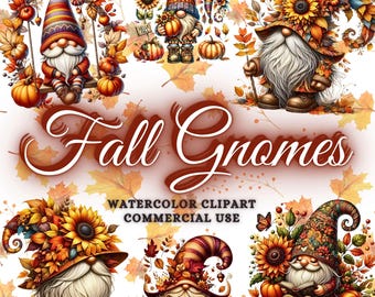 Aquarel Hallo herfstkabouter clipart png-bundel, herfstkabouter png, herfstkabouter png, kabouter Thanksgiving, pompoen, herfstvakantie sublimatie