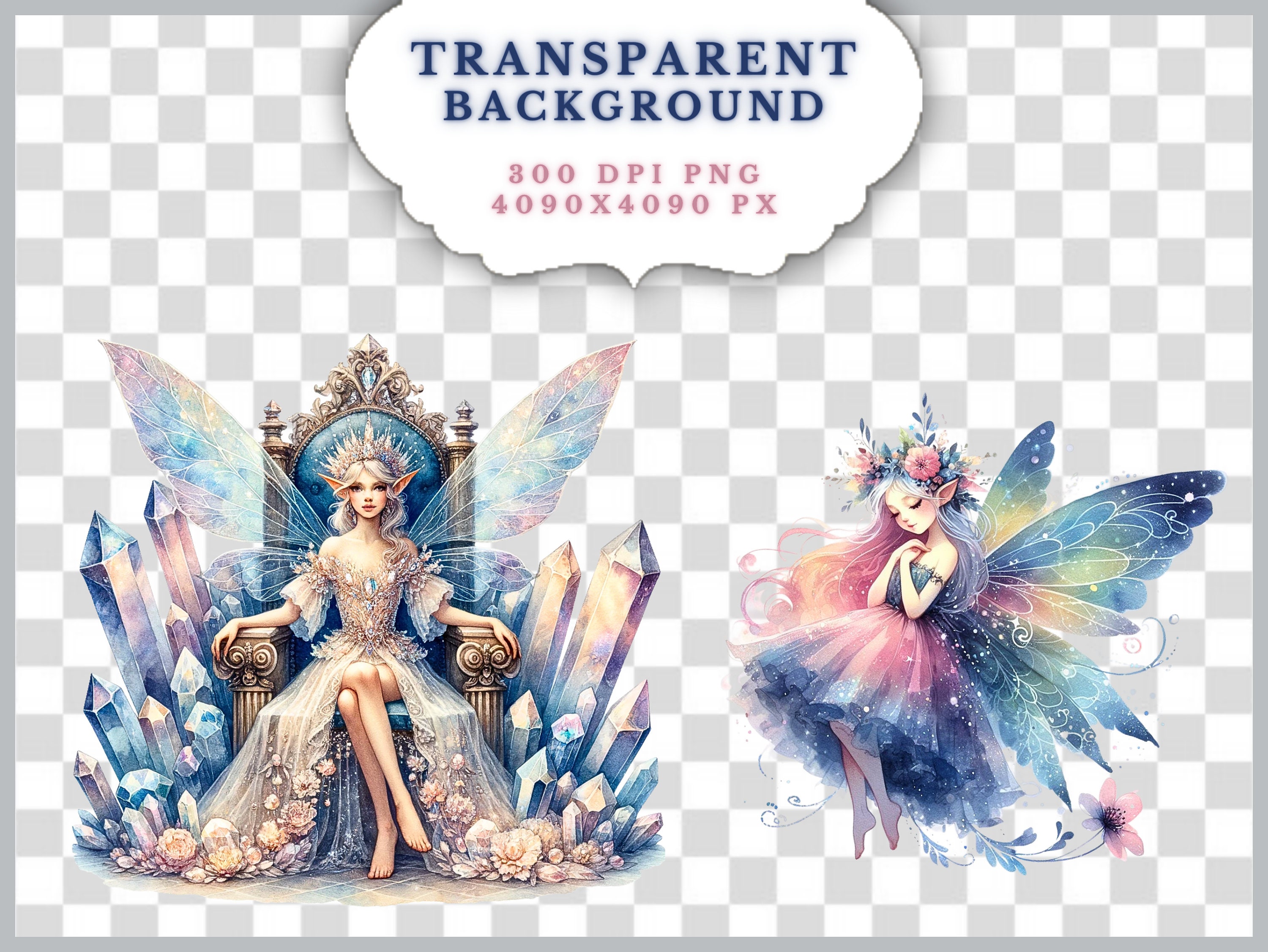 Watercolor Fairies Clipart Bundle Forest Fairies Clipart Png Fairy ...