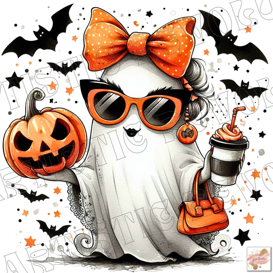 Cute Halloween Ghost PNG Cute Ghost Png Halloween Png Coffee Png ...