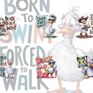 43 Funny Quotes Duck Clipart Bundle, Cute Bird Png Bundle, Watercolor Birds Clipart Png, Funny Birds Sublimation Png, Funny Quotes Bundle image 7