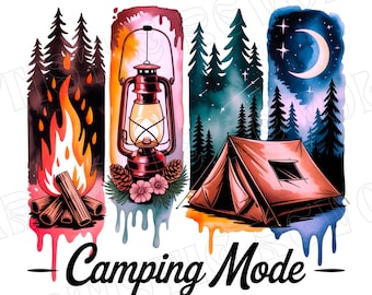 Pinceladas de camping PNG, Verano retro PNG, Aventura familiar, Diseño de sublimación, Aire libre, Diseño de camiseta de camping, Estampado de estilo camping vintage