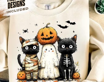 Schwarze Katze Kürbis Png, Ghots Katze Png, Retro Halloween Png, Gothic Png, Halloween Katze Mama Shirt, Herbst Png, schwarze Katze Png, Katzensublimation