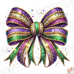 Camisa de sublimação de laço de carnaval PNG Coquette Bow Mardi Gras Camisa de festival de Louisiana de contas de carnaval de Nova Orleans Camisa de laço brilhante