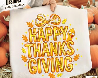 Preppy Coquette Thanksgiving PNG Brushstroke Fall PNG Happy Thanksgiving Png Cozy Fall Shirt Design Boho Thanksgiving Sublimation Design