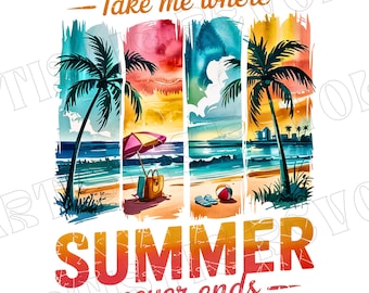 Summer Vibes PNG Design, Trendy Summer Time PNG Files Beach Scene Sublimation PNG, Shirt Png Popular Brushstroke Digital Download Summer Png