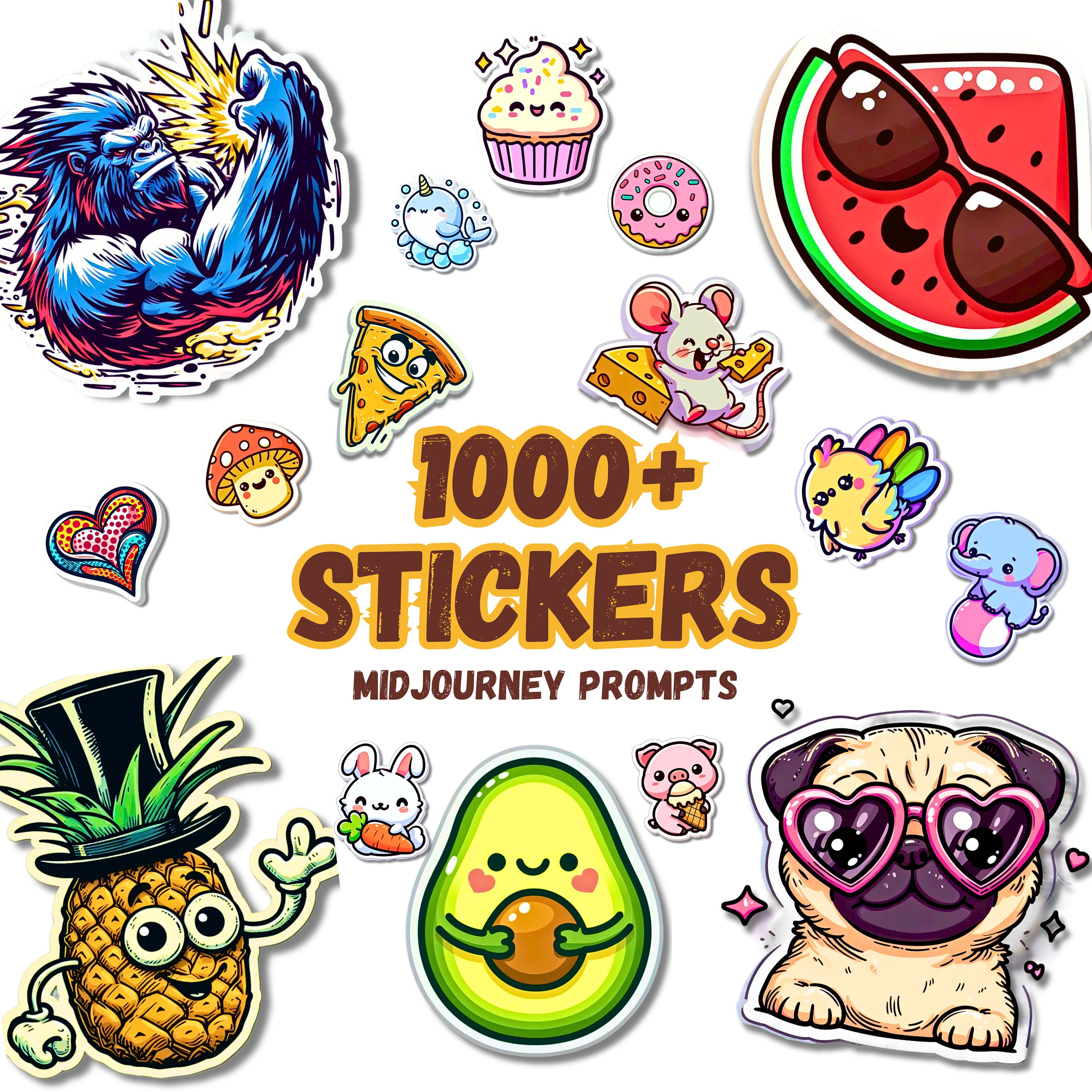 1000 stickers phosphorescents