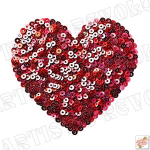 Coração de lantejoulas vermelhas Png, Coração vermelho com glitter falso png, Coquette Valentine's Day png, Glitter Valentine png, Coquette png Dia dos namorados feminino png