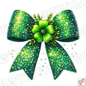 Glitter Coquette St Patrick&#39;s Day PNG, Coquette St Patty&#39;s Day png, Lucky Shamrock PNG, St Patricks Bow Png, Lucky Charm Png, Irish Png