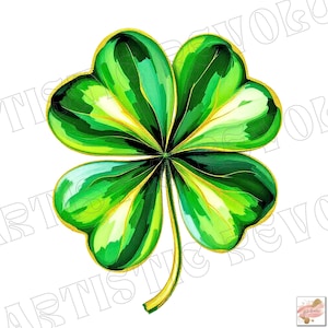 Dia de São Patrício Glitter Shamrock PNG, Design de Sublimação de Trevo de Quatro Folhas, Camisa Estilo Lantejoula Dia de São Patrício, Transferência DTF para Artesanato