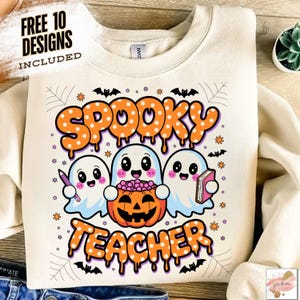 Teacher Halloween Png, Preppy Halloween Teacher Pencil Png, Trick or Teach Png, Halloween Png, Teacher Ghost Shirt Png, Halloween Shirt Png