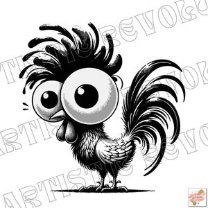 Svg et Png de poulet fou drôle, clipart de coq, image vectorielle de poulet, silhouette drôle de poulet, poussin Svg, conception de sublimation, fichier de coupe d'oiseau