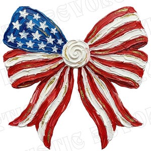K&ouml;nnte beinhalten: Eine dekorative Schleife im Design der amerikanischen Flagge. Die Schleife hat einen blauen Bereich mit wei&szlig;en Sternen und rot-wei&szlig;en Streifen. Goldglitzer akzentuiert das Design. Eine patriotische Dekoration.