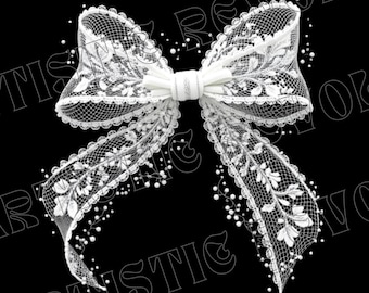 Lazo de encaje PNG Lazo coqueto de encaje PNG Lazo floral PNG Chinoiserie PNG Primavera PNG Lazos de encaje en blanco y negro PNG Paquete Chica Tendencia Día de la Madre