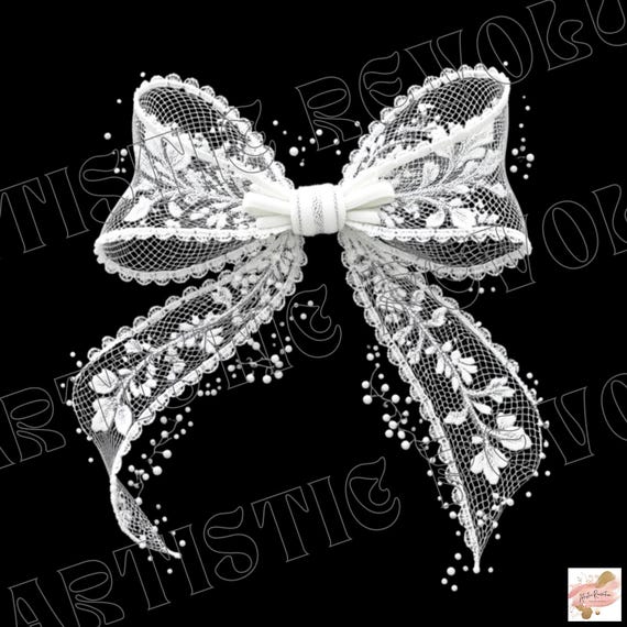 Lace Bow Png Lace Coquette Bow Png Floral Bow Png Chinoiserie Png Spring png Black and White Lace Bows Png Bundle Girly Trending Mothers Day