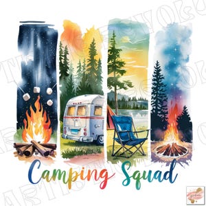 Pincelada de camping PNG, PNG de verano retro, Aventura familiar, Diseño de sublimación, Aire libre, Diseño de camiseta de camping, Equipo de modo camping vintage