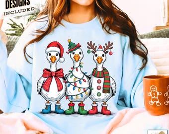 Funny Christmas Goose PNG: Festive Silly Goose Shirt Design (Digital Download)