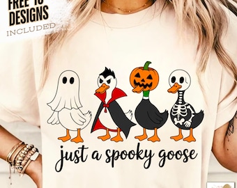 Just a Spooky Goose PNG, Funny Halloween Goose Png, Goose in Halloween Costumes Sublimation, Cute Horror Png, Spooky Goose Png Halloween Png