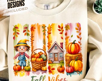 Fall Vibes Png, Fall Pumpkin Shirt Design, Fall Brushstroke Sublimation, Girly Autumn Vibes Png, Fall Scarecrow Png, Cozy Autumn Harvest Png