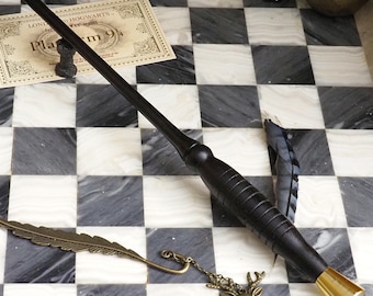 Wand, Indian Rosewood with a Thunderbird Tail Feather Core