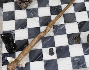 Wand, African Mahogany with a Horned Serpent Core