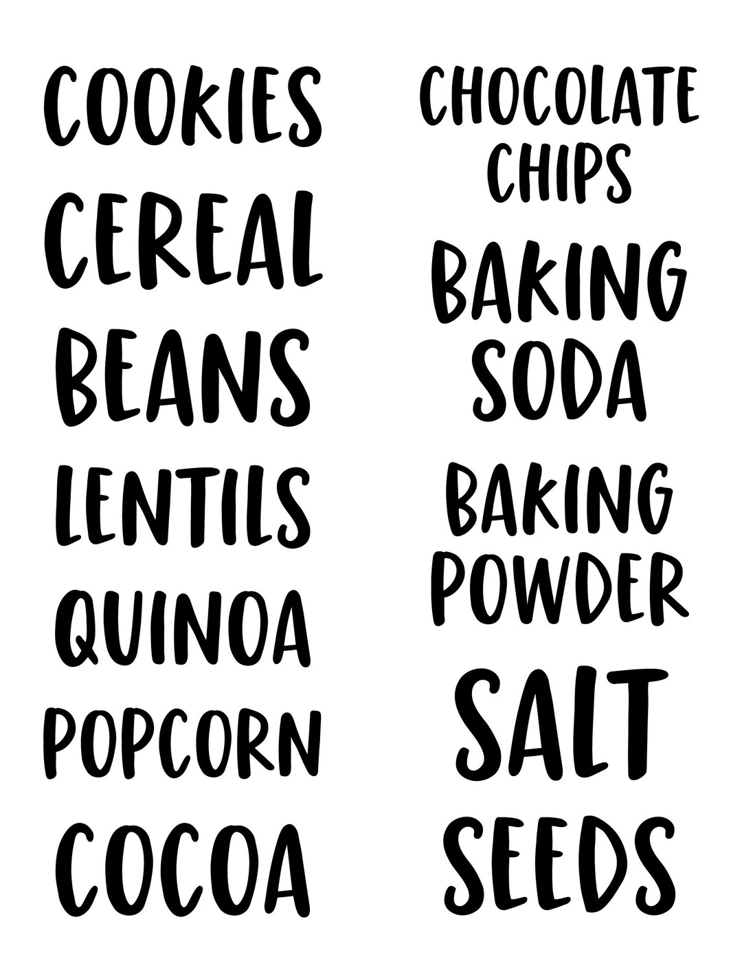 Custom Pantry Labels Etsy