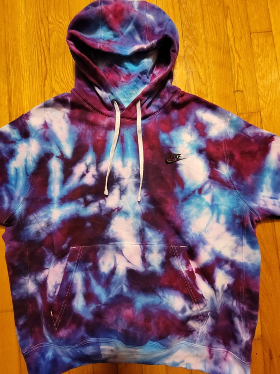 pink black and blue nike hoodie