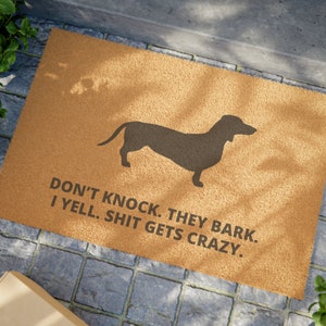 Dachshund Door Mat funny -Personalised door mat - Custom Door Mat - Customised Door Mat - Personalised Gift - Custom Gift - Bride Gift -