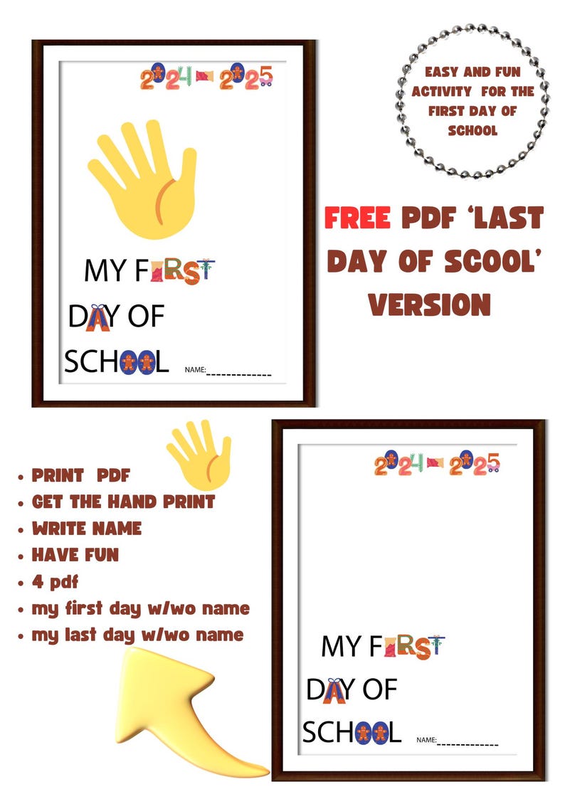 First Day of School Handprint Art - Il 794xN.6222797451 35v0 