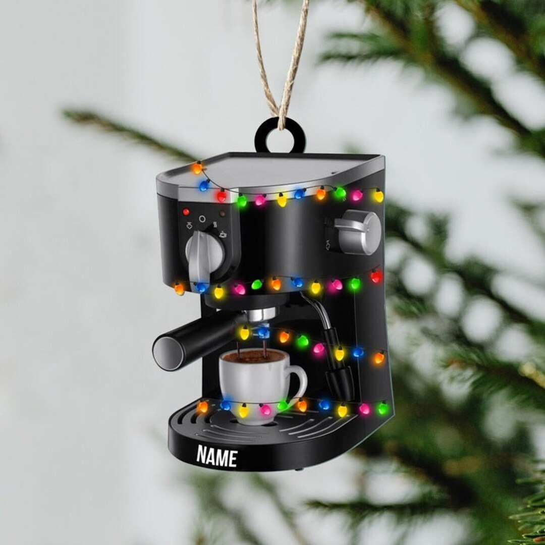 Personalized Coffee Machine Christmas Ornament Coffee Machine Etsy