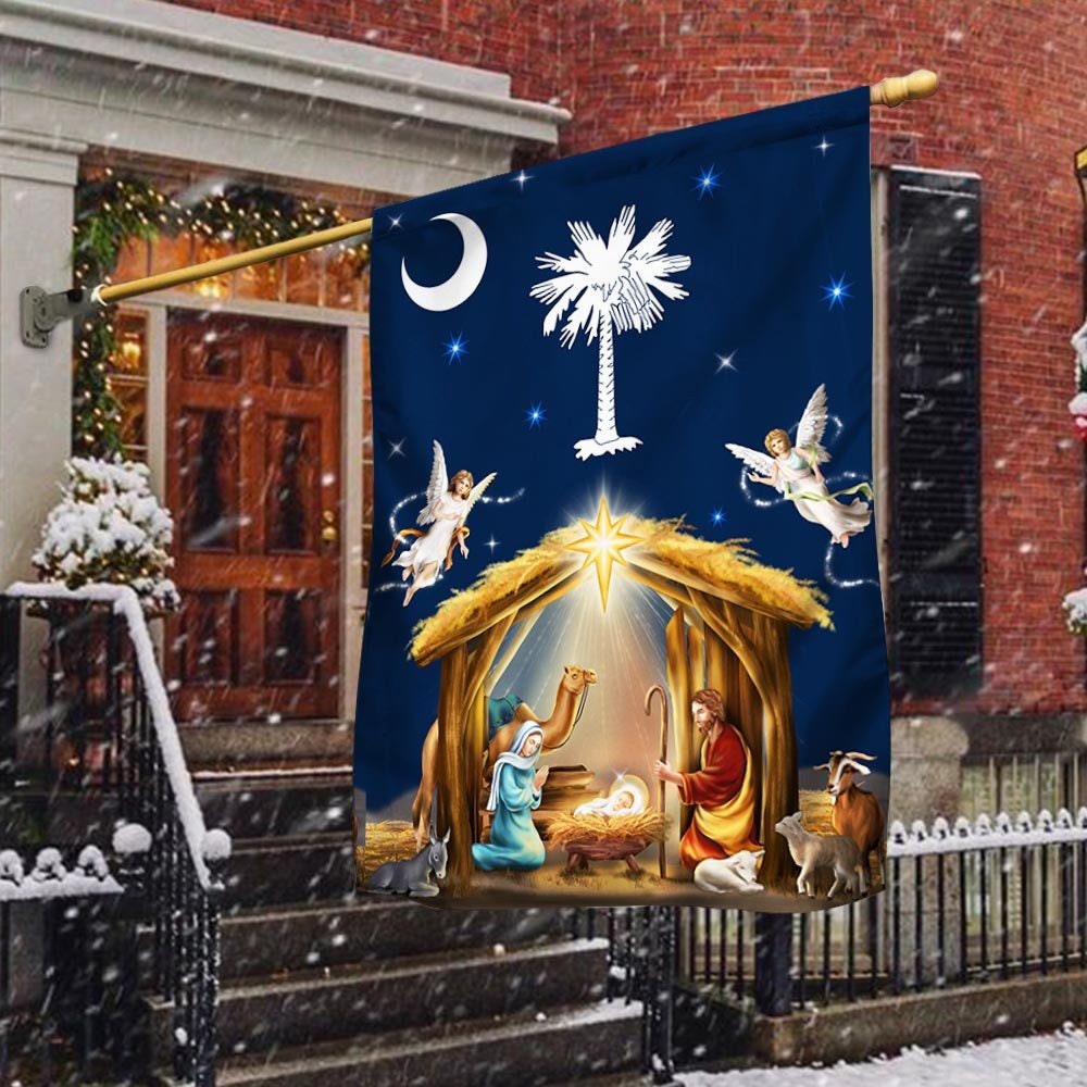 Discover South Carolina Christmas House Flag Christmas Nativity of Jesus Flag